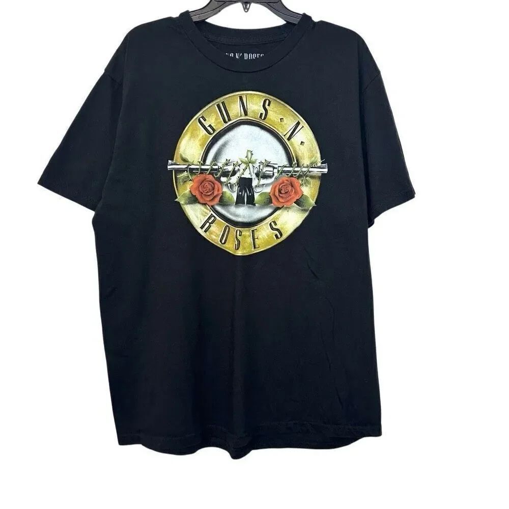 Guns N' Roses Bullet Logo Classic Graphic Short Sleeve Black Band T-Shirt Sz XL